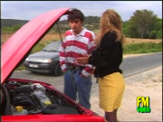 The car of two young sluts broke down and this is the pretext for a wild orgy