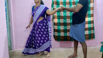 Stepmother and stepson have sex while standing