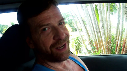 Hairyartist presents foot fun in the car