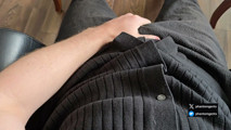 Lunch Break - Masked German Daddy Rubs His Fat Cock Through White Calvin Klein