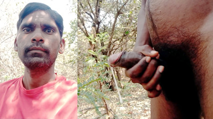Rajesh Playboy 993 Outdoor Masturbation Big Cock and Cumming. Outside Jerking Off Dick