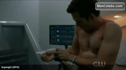 Celebrity Chris Wood completely smooth chest and ripped abs