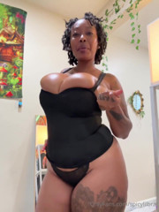 Ebony Babe Dancing Showing Her Big Boobs and Nice Hairy Pussy