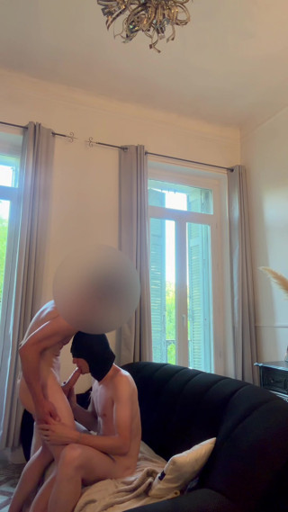 His cock smashes my ass and makes the sofa back up