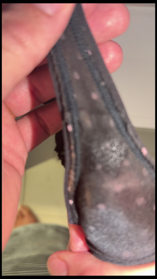 Wife gave her creampied panty to tease me