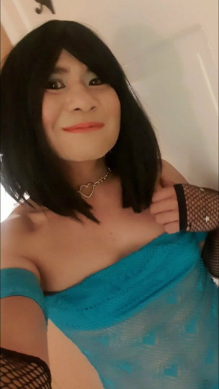 The Little Sissy in Blue Black Hair