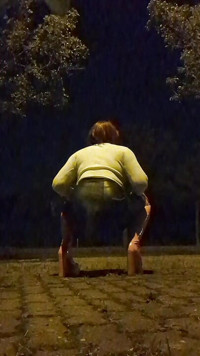 Midnight walk  crossdresser walks in pink overknee boots lea taylor | Tranny Update | Porn videos