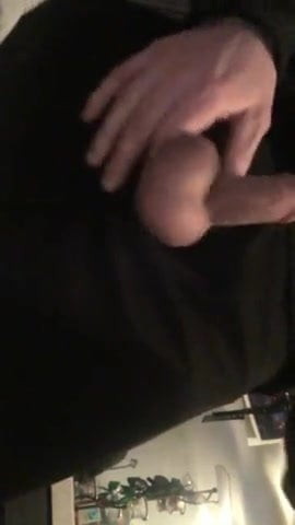 M.st James. Jerking cock with auto blow toy