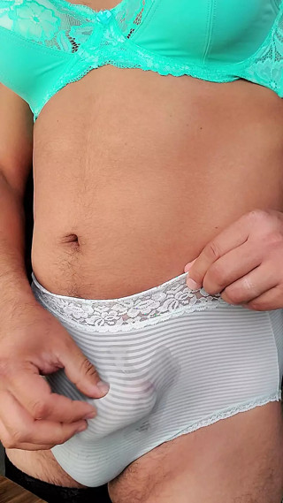 Cuming Into My Blue Girly Panties