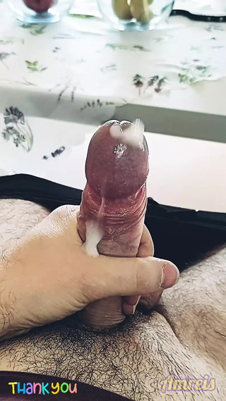Massive orgasm after long cock milking.