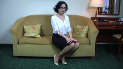 Kinky Secretary in Brown Nylons
