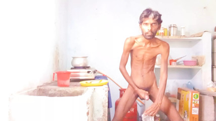 Part 5 Hot boy Rajeshplayboy993 masturbating his big cock and cumming. Cooking video