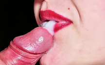 Big Close up - a Stream of Sperm Deep in the Throat