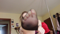 Look my stockings, wanker!