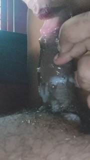 Deep throat blowjob with cum shot ..