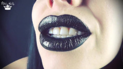Kisses from black shiny lips ASMR JOI