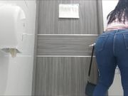 Amateur camera of girl pissing in public toilet