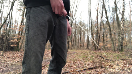 pee in forest