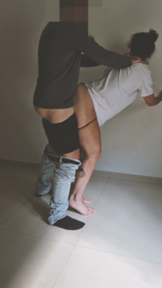 Oversized Shirt, Panties off – Living Room Blowjob and Standing Fuck