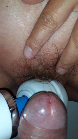 married couple playing together with vibrator and i cum insi