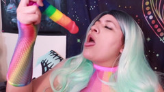 Rave Girl Plays with Her Favorite Toy