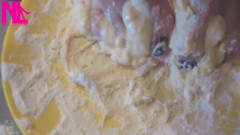 Making Dough for Pasta with My Bare Feet