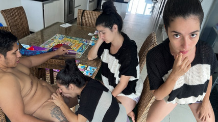 My stepsister loses in the game and pays the rent with her ass!