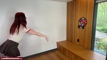 A darts game turned into a naughty strip game
