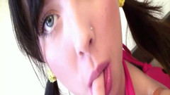Brunette Spreads Ass for Close up Fingering