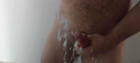 Juicy cumshot on mirror