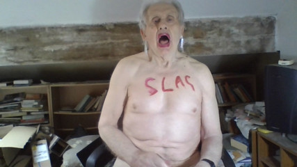 Sissy fag slag Sarah's naked exposure humiliation as she fucks herself with butt pug and wanks to cumshot