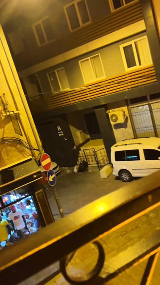 Fun on hotel balcony at Istanbul