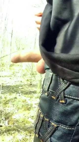 Walking with Erection Outdoor but I Was Too Scared to Cum