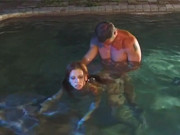 Horny slut takes plunge into the deep end