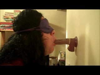 Bound, Blindfolded and Sucking a Dildo