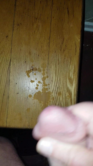 Me cumming with cock ring on watching shemale selfsuck porn