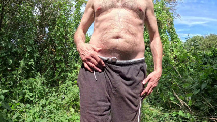 Big Uncut Cock Close up Naked Wank in the Woods - Rockardglans 204
