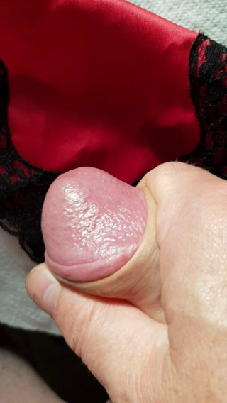 Cumming in her thong