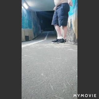 Jerking off in tunnel
