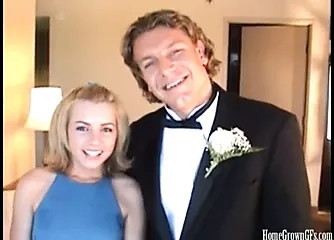 Hot blonde teen fucked by a big cock after prom
