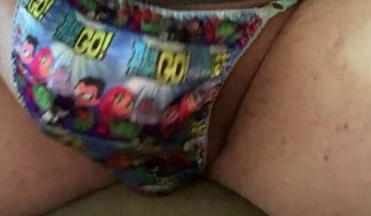 Panty Jerk In Satin Sissy Thong