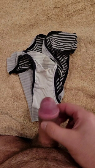 Cumming on my wife's panties