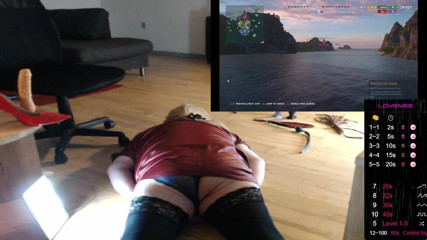 Fucking the floor while playing games while he control my LUSH thumbnail