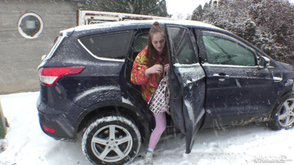 Carly Rae Summers, redhead with hairy pussy gets a creampie in POV