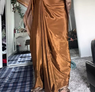 Shiny satin saree