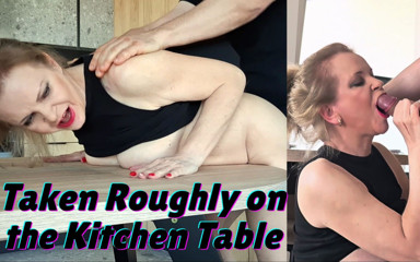 Blonde MILF Taken Roughly on the Kitchen Table