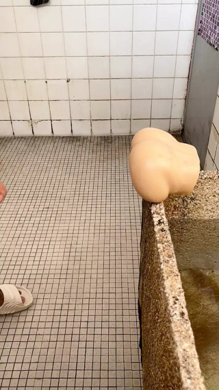 Fuck fake pussy in shower