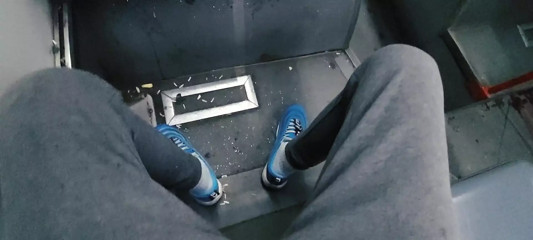 City bus wank and cum