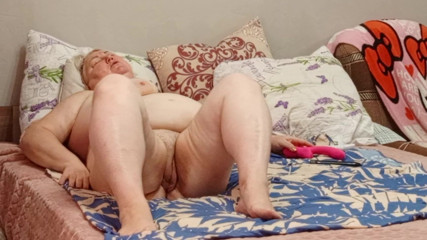 Buxom neighbor fingering her juicy pussy