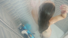 Shaving in a hot steamy shower (no audio)